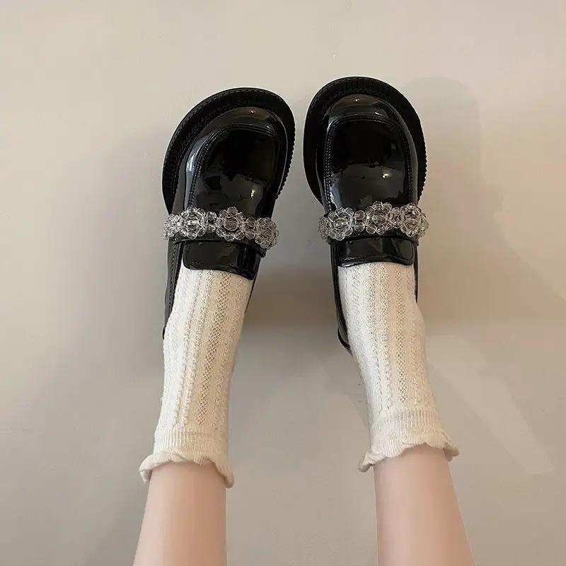 Fashion Women's Shoes Chunky Heels Mary Jane Off White Party Ladies Pumps Young Chic and Elegant Fashion Slip On Popular Y2k Comfortable