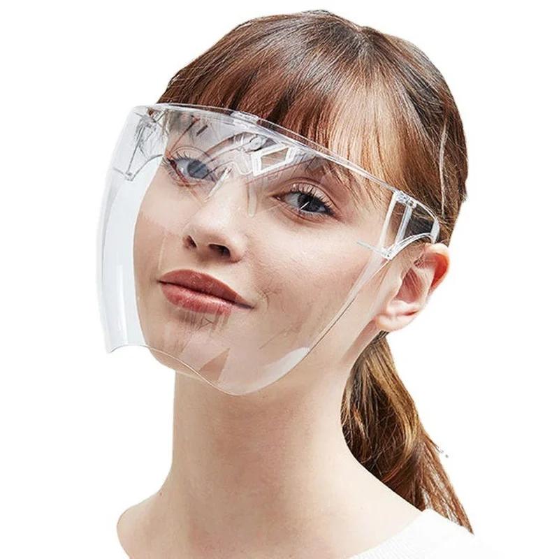 2pcs Protective Faceshield Glasses Sunglasses Transparent Anti-fog Anti-splash Protective Mask Full Face Covered Safety