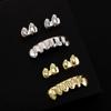Hip Hop Style Teeth Grillz Set Shiny HipHop Grillz Set for Music Lovers Adjustable Teeth Caps Upper Lower