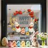 Easter Window Clings Cute Bunny Egg Window Stickers for Glass Windows Double Sided Reusable PVC Decals for Spring Party Home Classroom Decoration
