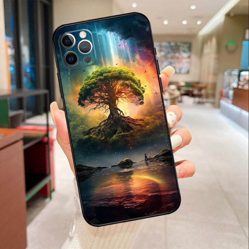 Чехол для телефона «Древо жизни Космическая галактика Звезды» для iPhone 17 Air 16 15 13 11 12 14 Pro Max mini 15 16 Plus 16e Защитный чехол