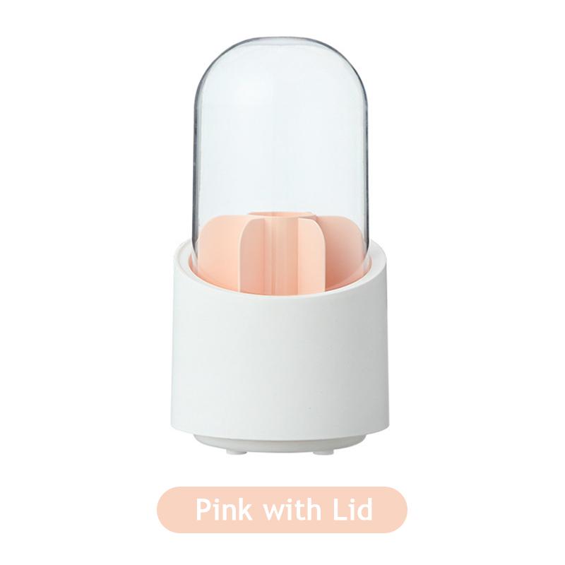 Rotating Makeup Brush Storage Box Portable Multifunction Dust Proof Desktop Organizer Lipstick Shadow Cosmetic Holder