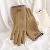 Winter Warm Gloves De Velvet Ladies Gloves Plus Velvet Riding Korean Cute Driving Cold Touch Screen Gloves