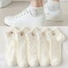 5 пар носков: Белые короткие носки для женщин, хлопковые носки, летний тонкий стиль, летние модные короткие носки, милые, весенне-осенние носки-лодочки