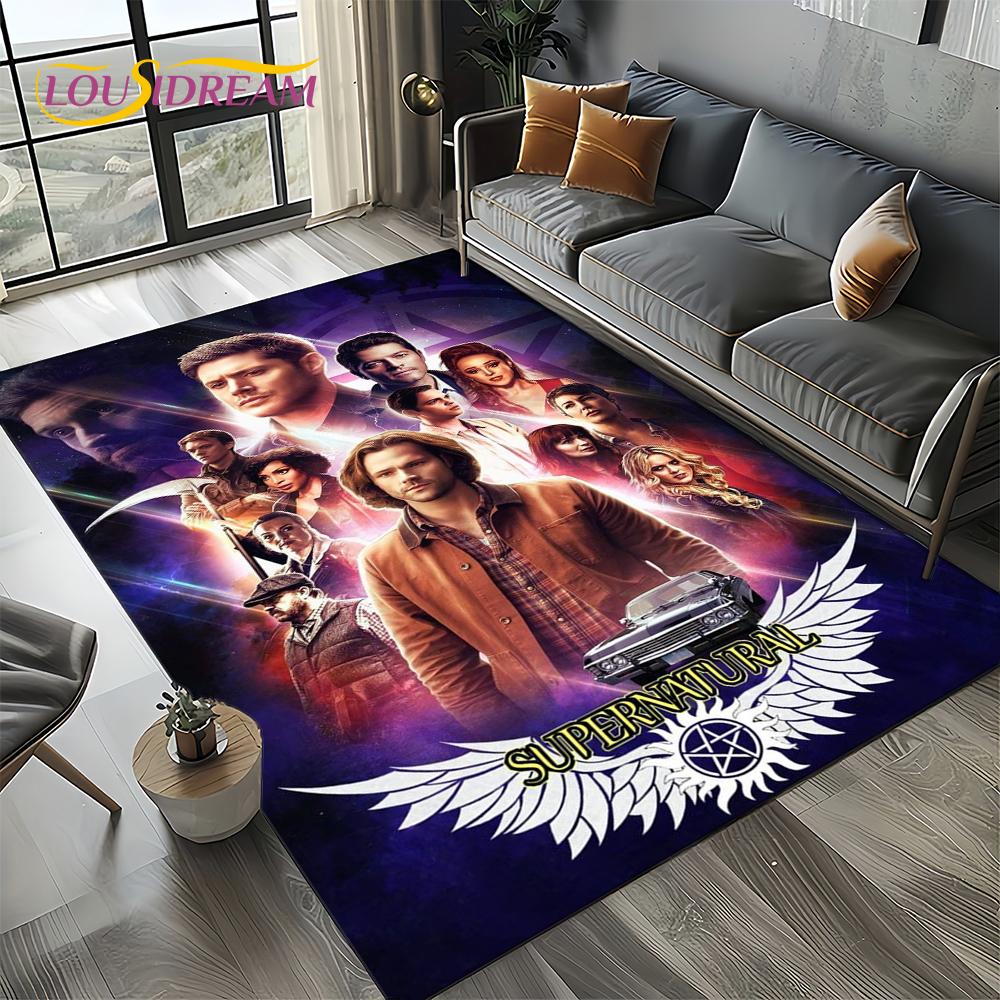 3D SPN Сверхъестественное Знак Дин Сэм Ковер Коврик для Гостиной Спальни Дома Декорация Дивана, Коврик для Игровой Зоны Детей Нескользящий Напольный Коврик