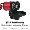 Водонепроницаемый пылезащитный QC 3.0 цифровой вольтметр адаптер двойной USB порт гнездо прикуривателя зарядное устройство на руль мотоцикла
