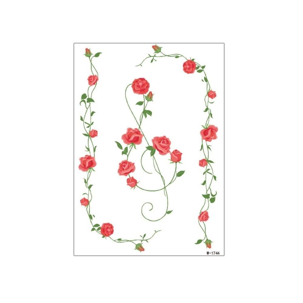 Realistic Flower in Spring Temporary Tattoos Waterproof Long Lasting Rose Stickers Tattoo Stickers Disposable DIY
