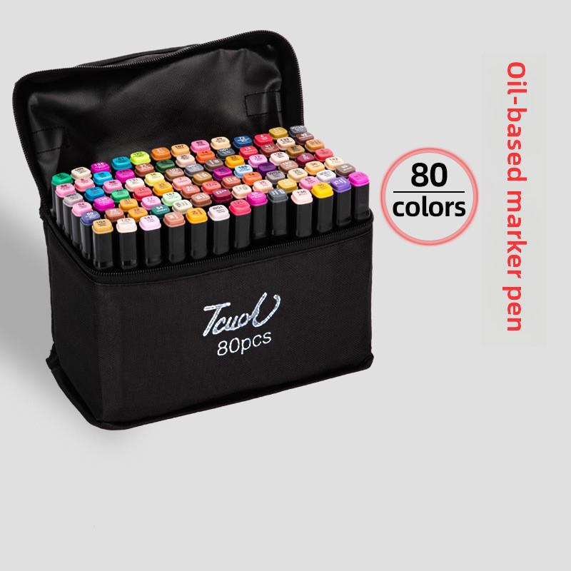 Набор из 48 спиртовых маркеров с двумя наконечниками для студентов и анимационного дизайна