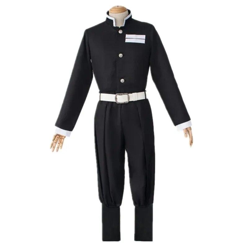 Костюм для косплея Demon Slayers Kimetsu No Yaiba, верхняя куртка, брюки, черная командная форма, одежда унисекс на Хэллоуин