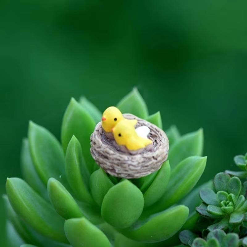 DIY Mini Oriole Bird Nest Fairy Tale Garden Cartoon Mini Dwarf Moss Terrace Micro Landscape Resin Crafts Desktop Ornament