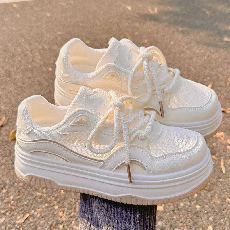 Новые осенние женские сетчатые дышащие туфли, универсальные шикарные туфли на платформе, спортивные туфли для скейтборда