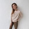 2025 Spring Fashion Striped Long Sleeve T-shirt Women's Cotton Round Neck Casual Versatile Top for Europe and America