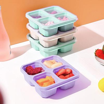 4 сетчатых контейнера для закусок, многоразовые контейнеры для приготовления еды, портативные контейнеры для обеда для детей и взрослых, домашние бутылки для хранения закусок, кухонный инструмент