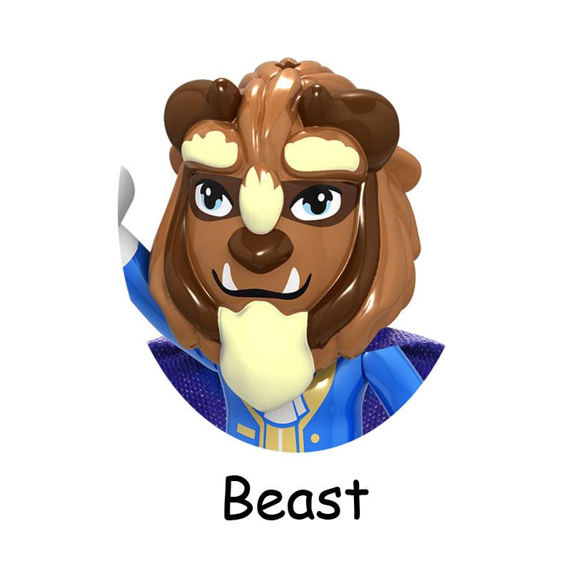 Нетоксичные сказочные принцессы дети Белль Чудовище Золушка Анна Оливия Модель Фигурка Блоки Конструктор Строительные Кирпичики Игрушки Для Детей