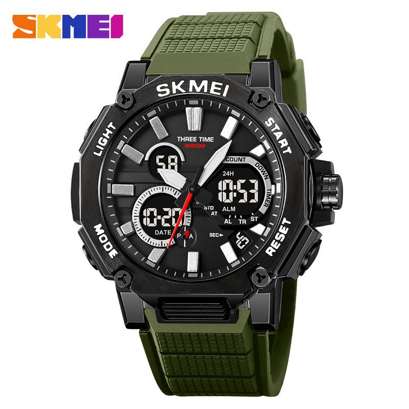 Moment Beauty Горячая Распродажа Электронные Часы Двойной Дисплей Механизм 3 Времени Многофункциональные Студенческие Водонепроницаемые Спортивные Электронные Часы