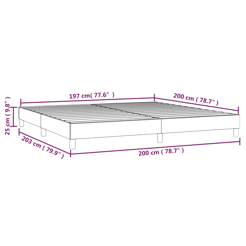 Box Spring Bed Frame Black 200x200 cm Artificial Leather