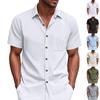 American Summer Men's Plus Size Ice Silk Blend Casual Short Sleeve Shirt