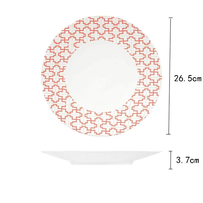 Керамическая тарелка в стиле ретро-дворца, креативная круглая тарелка для стейка, десерта, изысканные обеденные тарелки для отелей класса люкс, домашняя утварь