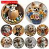 1pc 2d Flat Wood Round Wooden Sign - 20cm Art Painting Wreath Decorative Plates Entrance Decor Gift Mask Theme for Bar Club Home Room Wall Decor