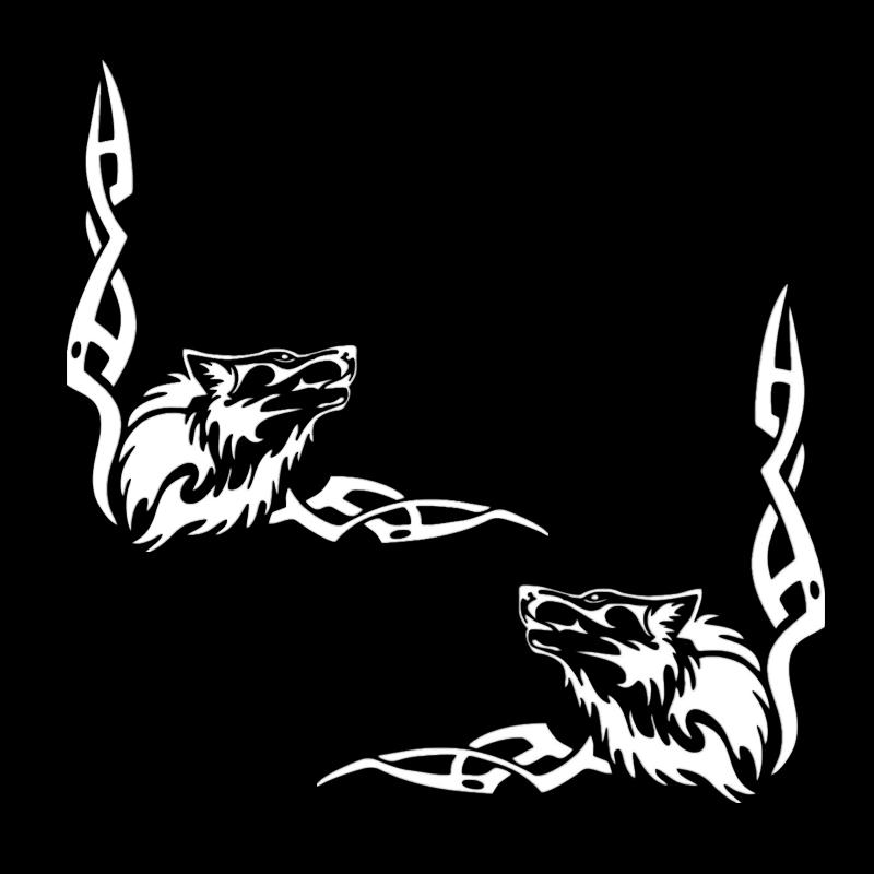 30496 #2 шт., наклейка с воющим волком на автомобиль, виниловая наклейка, водонепроницаемые декоративные наклейки для автомобиля