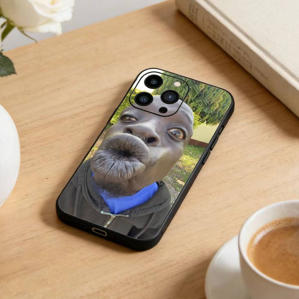 Humorous Ugly Man Funny Phone Case For iPhone 16,15,14,13,12,17,Pro Max,Plus Silicone Black Case