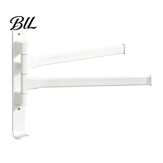 Bathroom Accessory Storage Swivel Towel Rack, 180 Degree Rotating Design, Wall Mounted Space Space-saving Hanger Aluminum Swing Holder, Anti-slip