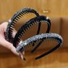 3 страза корейская версия с зубчатой противоскользящей повязкой на голову, высококачественный аксессуар для волос, подходящий для повседневного использования