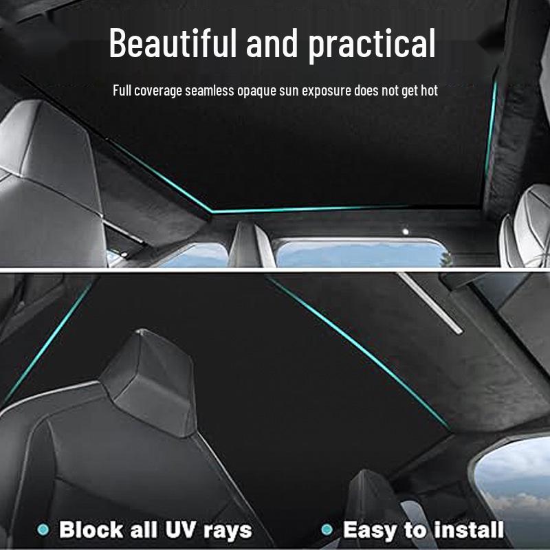 Tesla Cybertruck Ice Crystal Sunroof Sunshade: Car Roof Skylight Sunscreen & Heat Insulation.