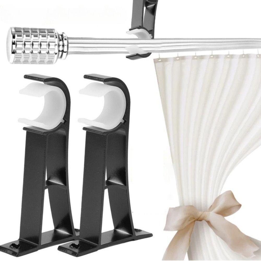 Heavy Duty Curtain Rod Support Aluminum Alloy Curtain Fixing Clip Durable Window Hardware Tools