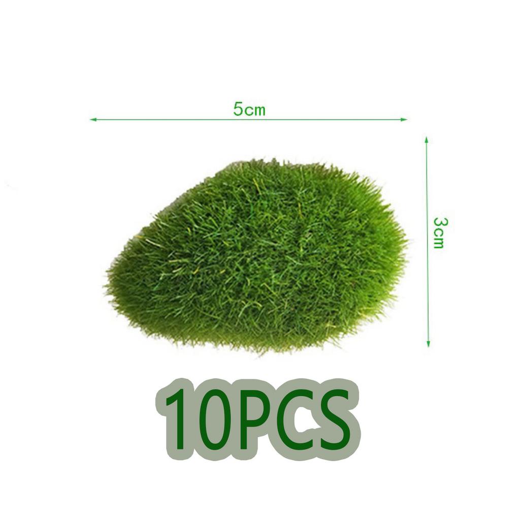 10 Pcs Artificial Moss Stone Decorations Suitable For Bouquet Arrangements, Fairy Garden Decorations Fish Tank Adornments