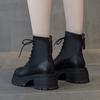 Осенне-зимние женские ботинки на толстой подошве из микрофибры, новые мотоциклетные ботинки с круглым носком, массивные ботинки зимние ботинки челси 35-39