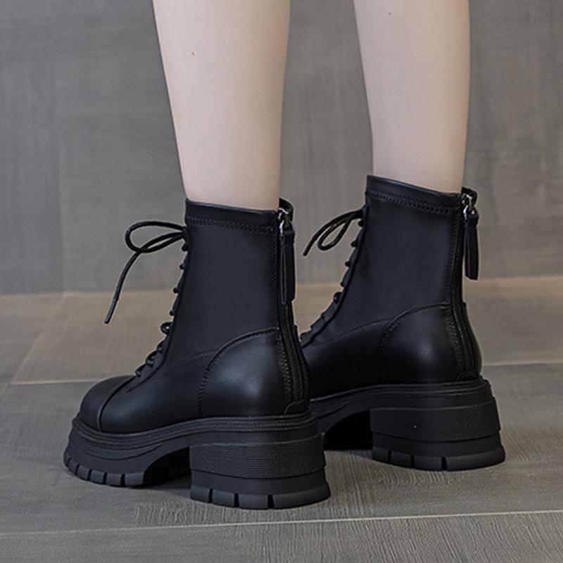 Осенне-зимние женские ботинки на толстой подошве из микрофибры, новые мотоциклетные ботинки с круглым носком, массивные ботинки зимние ботинки челси 35-39