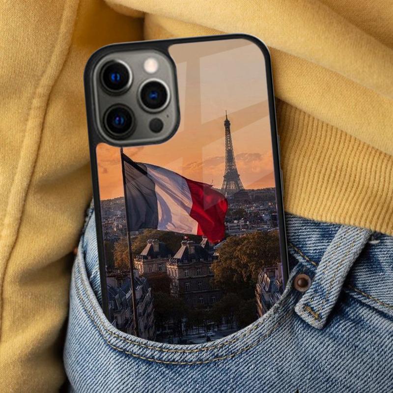 Мягкий чехол для телефона с флагом Франции для iPhone 17 Air 16e Pro max 15 Pro 13 14 Plus 11 12 MagSafe Магнитный Coque