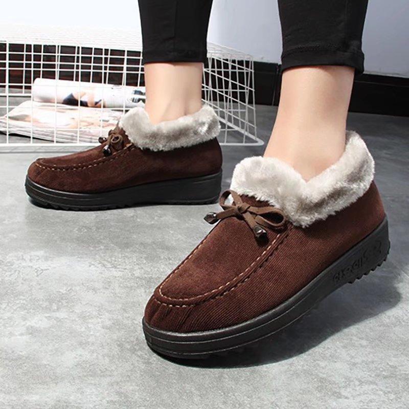 Женские зимние теплые зимние ботинки, модные кашемировые повседневные хлопковые туфли, нескользящие кроссовки