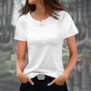 Women's Fashionable Casual Solid Color Short Sleeved Round Neck T-shirt Top