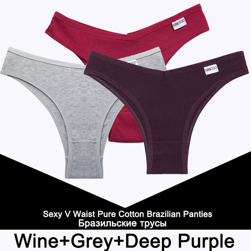 3PCS/Set Panties Women Cotton Lingerie Female Thongs Sexy Underwear Low-Rise Underpant Bikini Brazilian Briefs