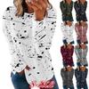 Spring and Autumn New Fashion Women Plus Size Graffiti Print Loose Long Sleeve T-shirt