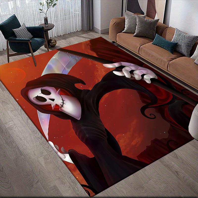 Grim Flannel Pattern Square Carpet,Area Rug,Carpet Rug for Living Room Bedroom Sofa Playroom Decor,Non-slip Floor Mat