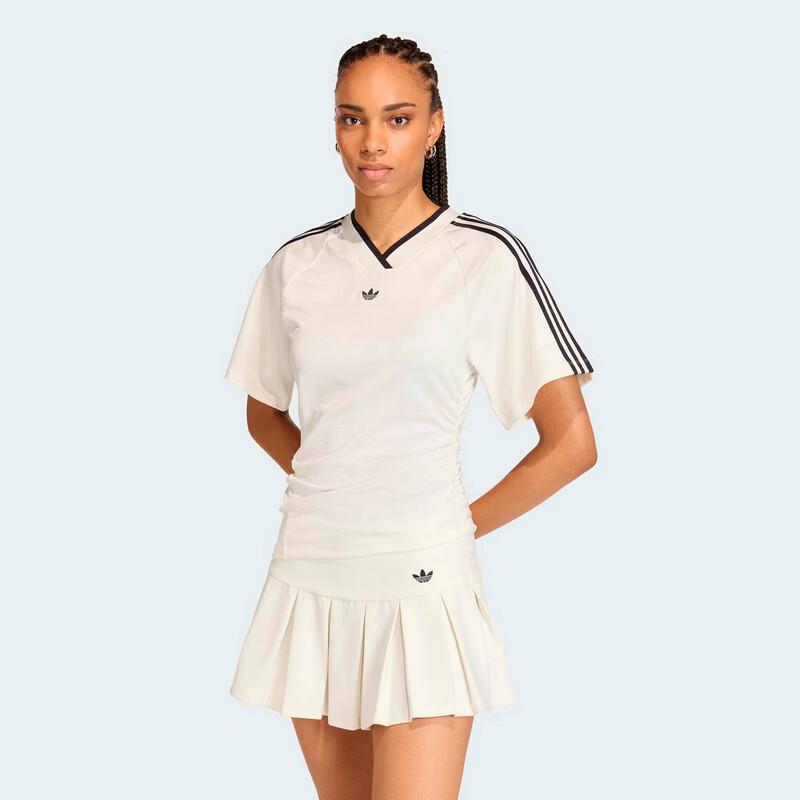 adidas Женский топ Originals с рюшами на стопе, с коротким рукавом