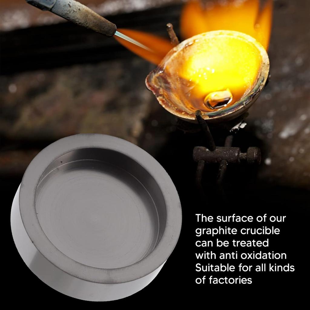 Casting Ingot, Round Shape Refining Gold Silver Graphite Ingot Casting Ingot Crucible for Melting Casting Refining Scrap Gold Silver Jewelry Metal