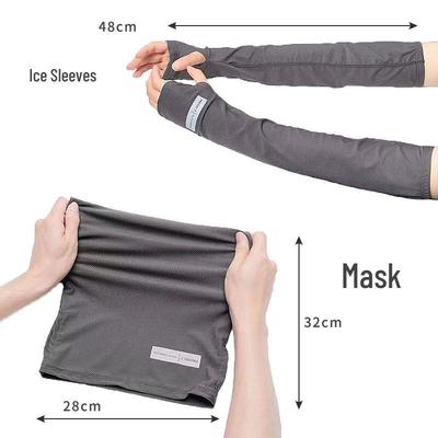 Мужская маска для лица из ледяного шелка с защитой от солнца, с шейной вуалью и гетрами для защиты от солнца