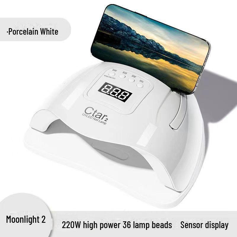 Мощная лампа для быстрой сушки ногтей: Не чернит руки, идеально подходит для быстрого высыхания лака для ногтей.