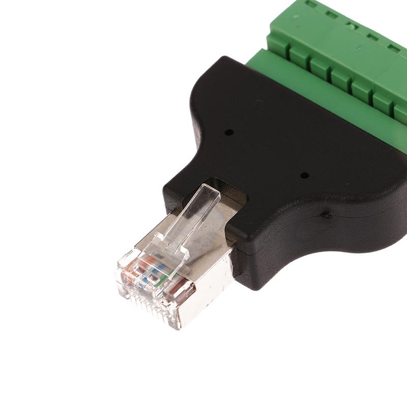 Компьютерное соединение и разъемы Разъем RJ45 (мама) на винтовые клеммы 8-контактный Разъем-удлинитель для Ethernet-кабеля