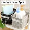 Linen Desktop Storage Basket Sundries Toy Storage Box Laundry Basket Underwear Cosmetic Organizer Office Stationery Organizer