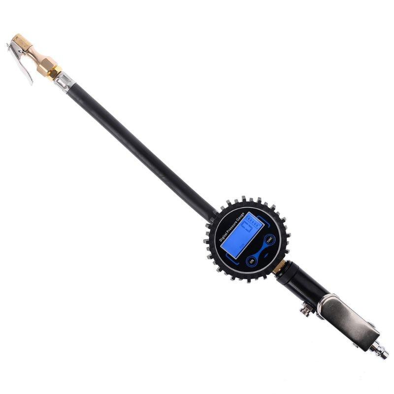 Цифровой насос для накачивания шин с манометром 200 фунтов на квадратный дюйм, воздушный патрон для грузовика/автомобиля/велосипеда