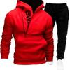 2024 Men Winter Casual Hoodies Suit Half Zipper Pocket Sports Outfit Letter Printed Comfortable Soft Slim Set