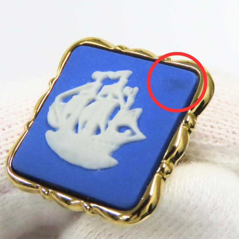 Used Wedgwood cuffs Jasper metal gold blue suit