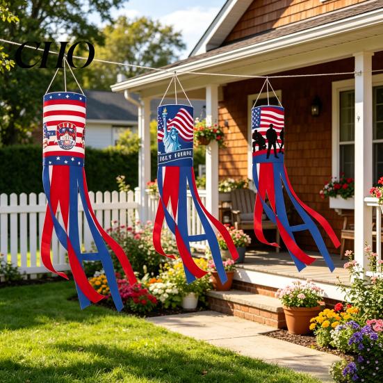 American Flag Wind 4th of July Decorations Independence Patriotic Garden Day Weatherproof Display for Yard Resistant