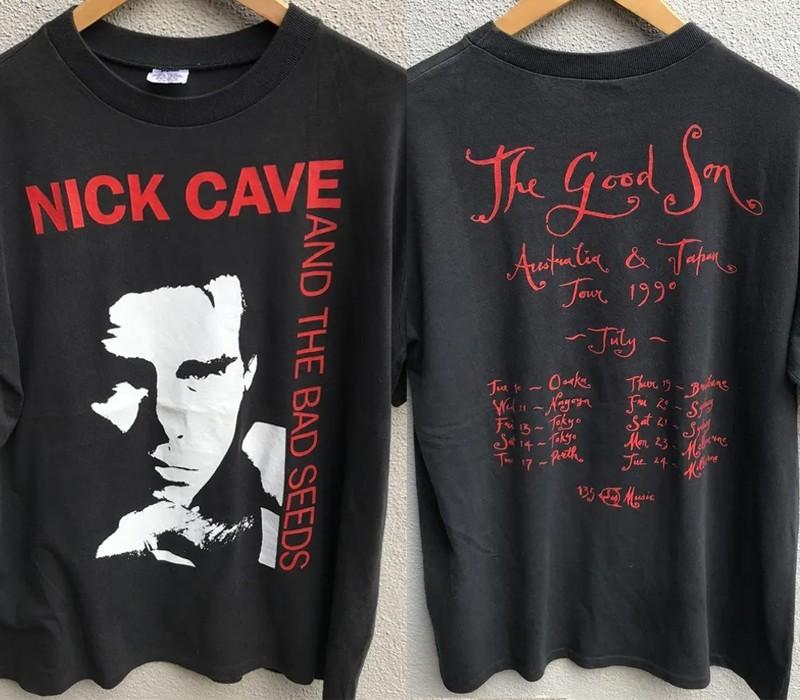 Nick Cave And The Bad Seeds Тур 1990 Дизайн Ремейк Футболка 2-сторонняя NH29144
