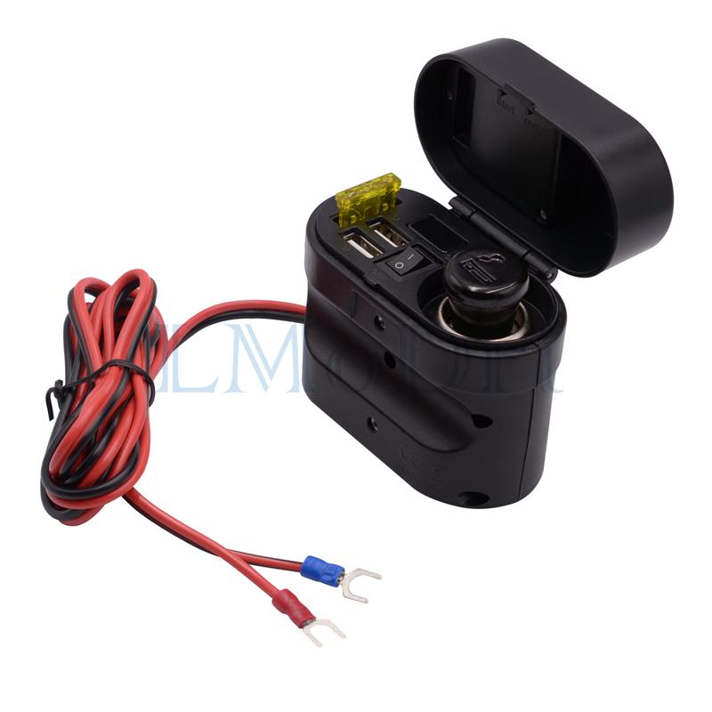 LMoDri Мотоцикл Многофункциональный 4 в 1 Электронные часы Тип прикуривателя Двойные порты USB Зарядное устройство